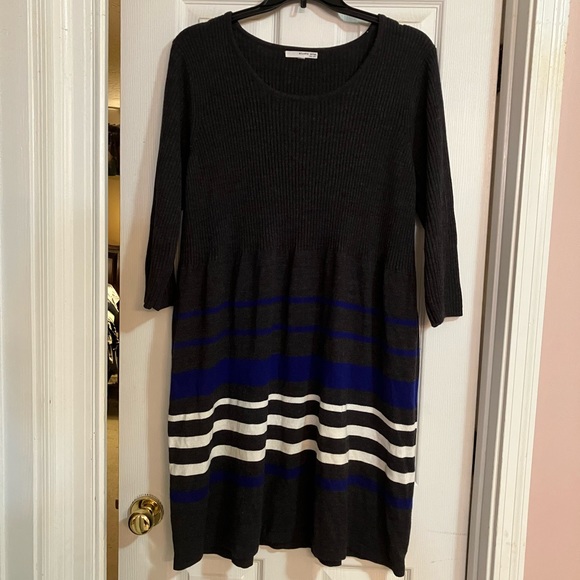 Deep Charcoal Gray Sweater Dress - Picture 1 of 5